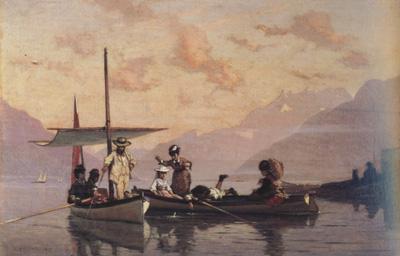Francois Bocion The Artist with His Family Fishing at the Lake of Geneva (nn02) China oil painting art